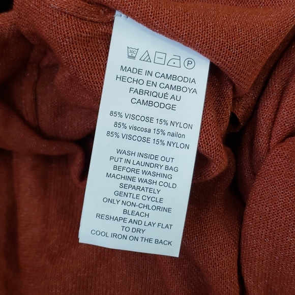 183 MICHAEL KORS Burnt Umber Ruched Sleeve Cardigan Duster - Picture 7 of 8